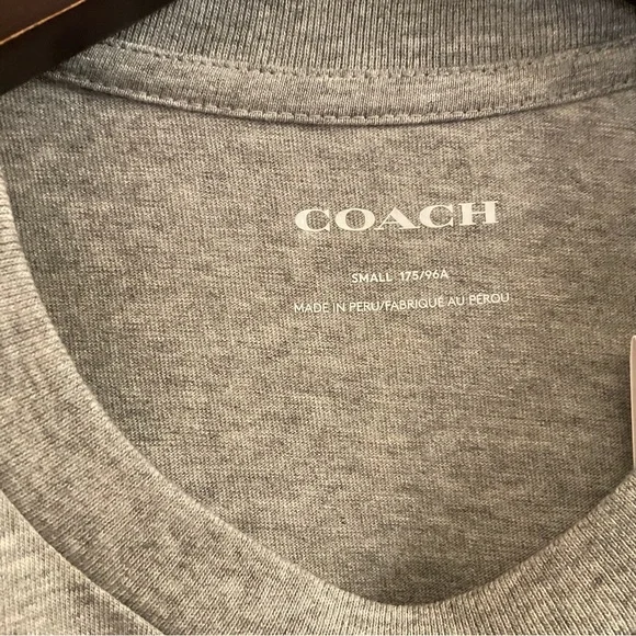 Coach Diary T-Shirt - NWT - Men’s Size Small - Heather Grey - Picture 7 of 12